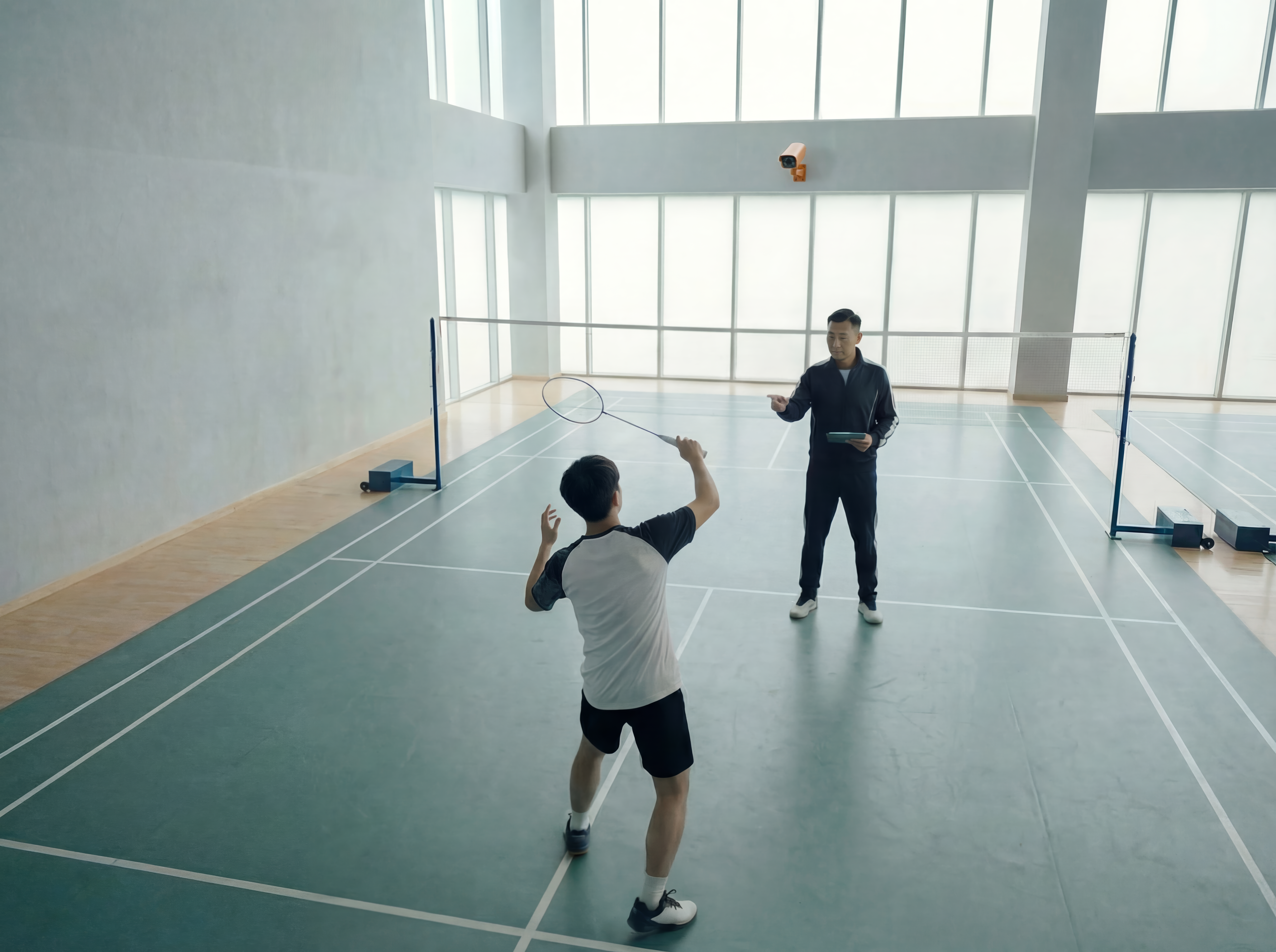 Badminton training session
